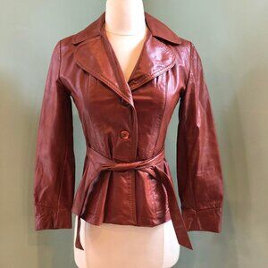 Vintage 1970s chestnut brown leather jacket
